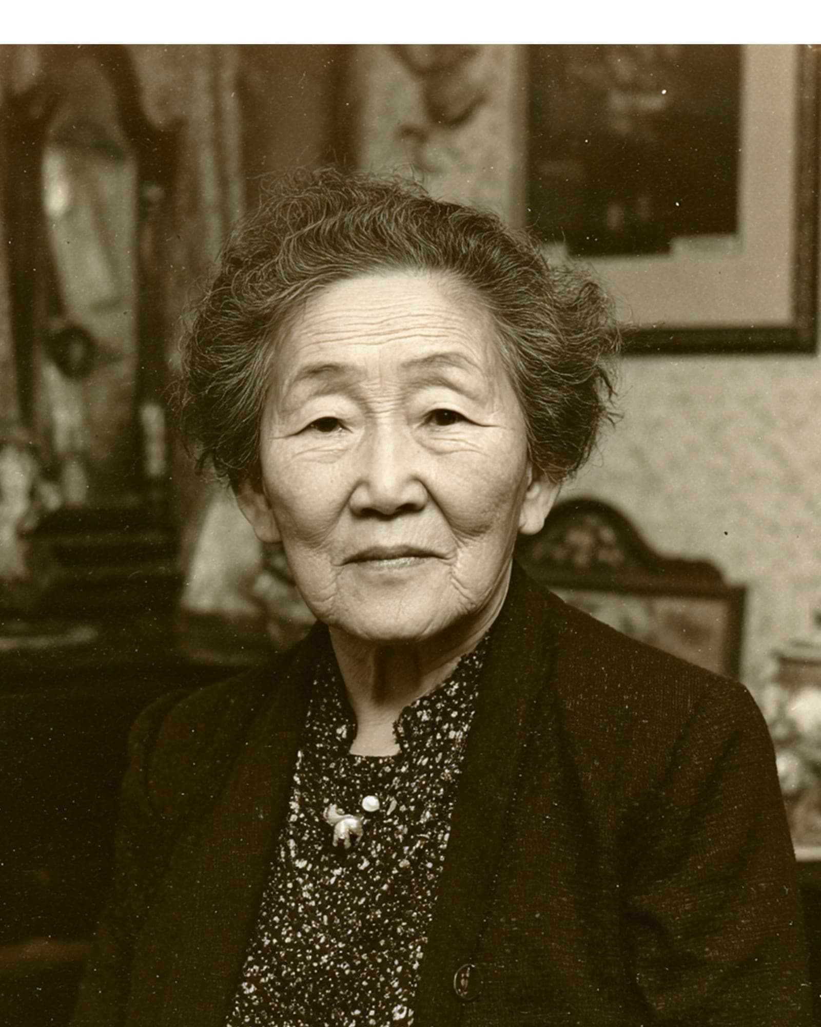 한복 영정사진 — 옛 흑백 사진으로 어머님 한복 영정 새로 모시기 — before