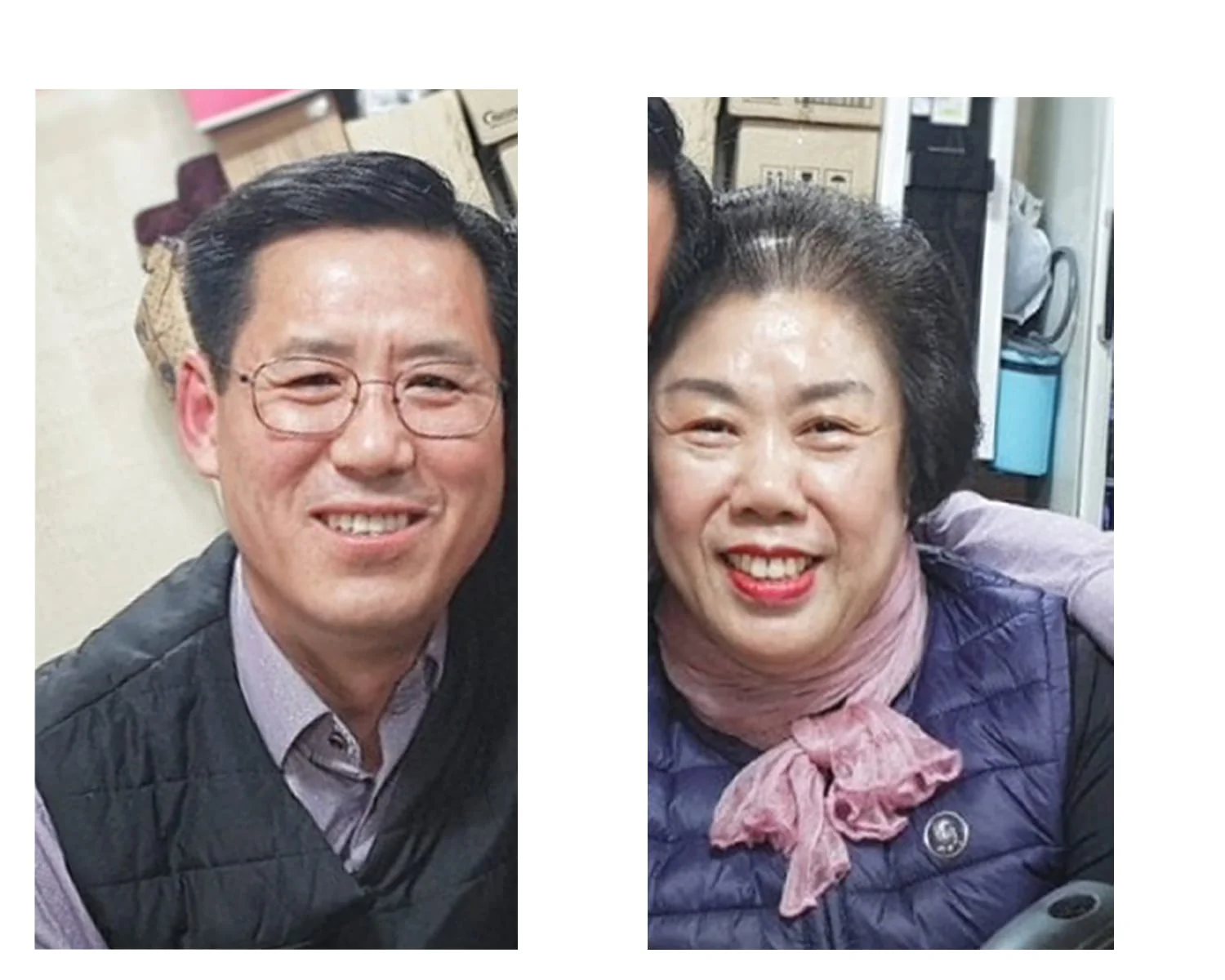 Pencil portrait (couple) — two separate selfies as an 8R piece with calligraphy — before