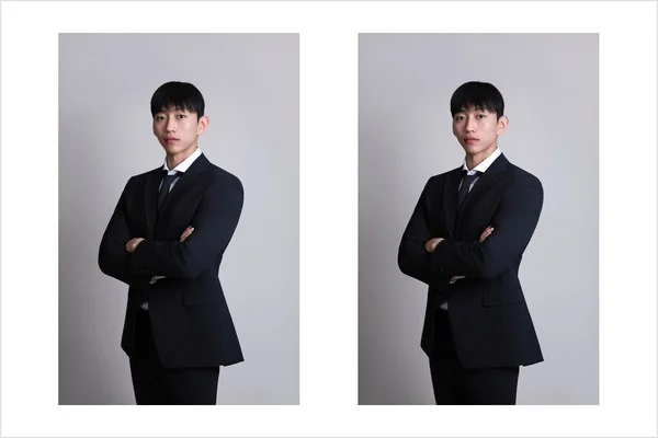 카드사이즈 2장이 한 판에 인화된 예시